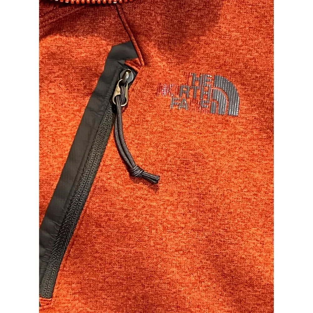 The North Face Mens Gordon Lyons Quarter Zip Fleece Pullover Orange‎ Heather M